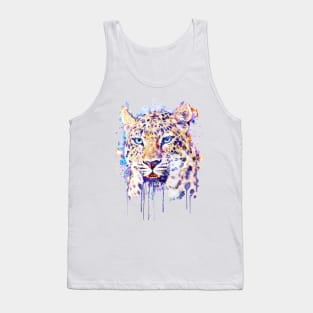 Watercolor Leopard Head Tank Top